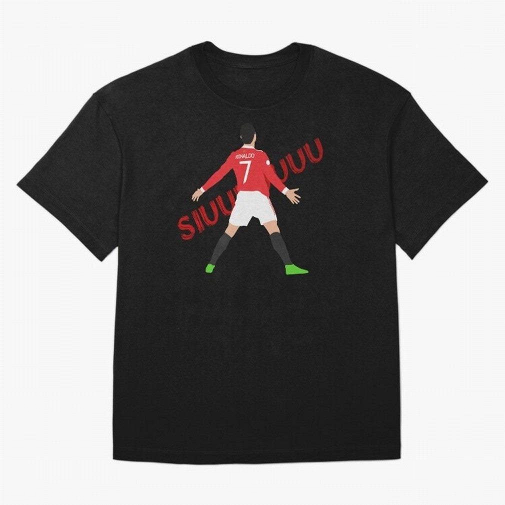 Cristano Ronaldo Celebration Block Art SIUUUU with text Oversized T-Shirt Bring Supporter Culture to FIFA World Cup 2026 Spirit, Inspired by England, Messi, Neymar and Mbappe, Supporter Pride, Iconic Celebrations, Legendary Names and Global Match