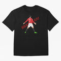 Cristano Ronaldo Celebration Block Art SIUUUU with text Oversized T-Shirt Bring Supporter Culture to FIFA World Cup 2026 Spirit, Inspired by England, Messi, Neymar and Mbappe, Supporter Pride, Iconic Celebrations, Legendary Names and Global Match