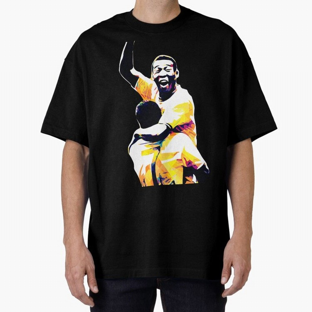 Pele Pop Art Oversized T-Shirt Represent FIFA World Cup 2026 USA Canada Mexico Driven by Mbappe and Neymar, Spain Energy, Game Day Rituals, Football Legends, Country Pride and the Road to the Final; Ideal for Fans Who Follow Messi, Cristiano