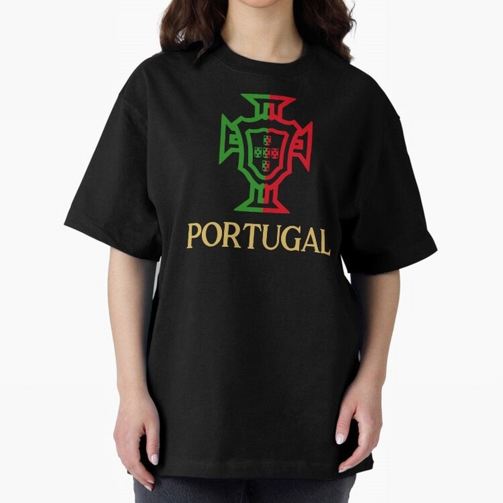 Portugal Tuga Gold Oversized T-Shirt Represent Football Lovers during FIFA World Cup 2026 USA Canada Mexico Spirit, Inspired by Portugal, CR7, Classic Soccer Heritage, Championship Pressure, Fan Loyalty and International Pride; Built for Supporters