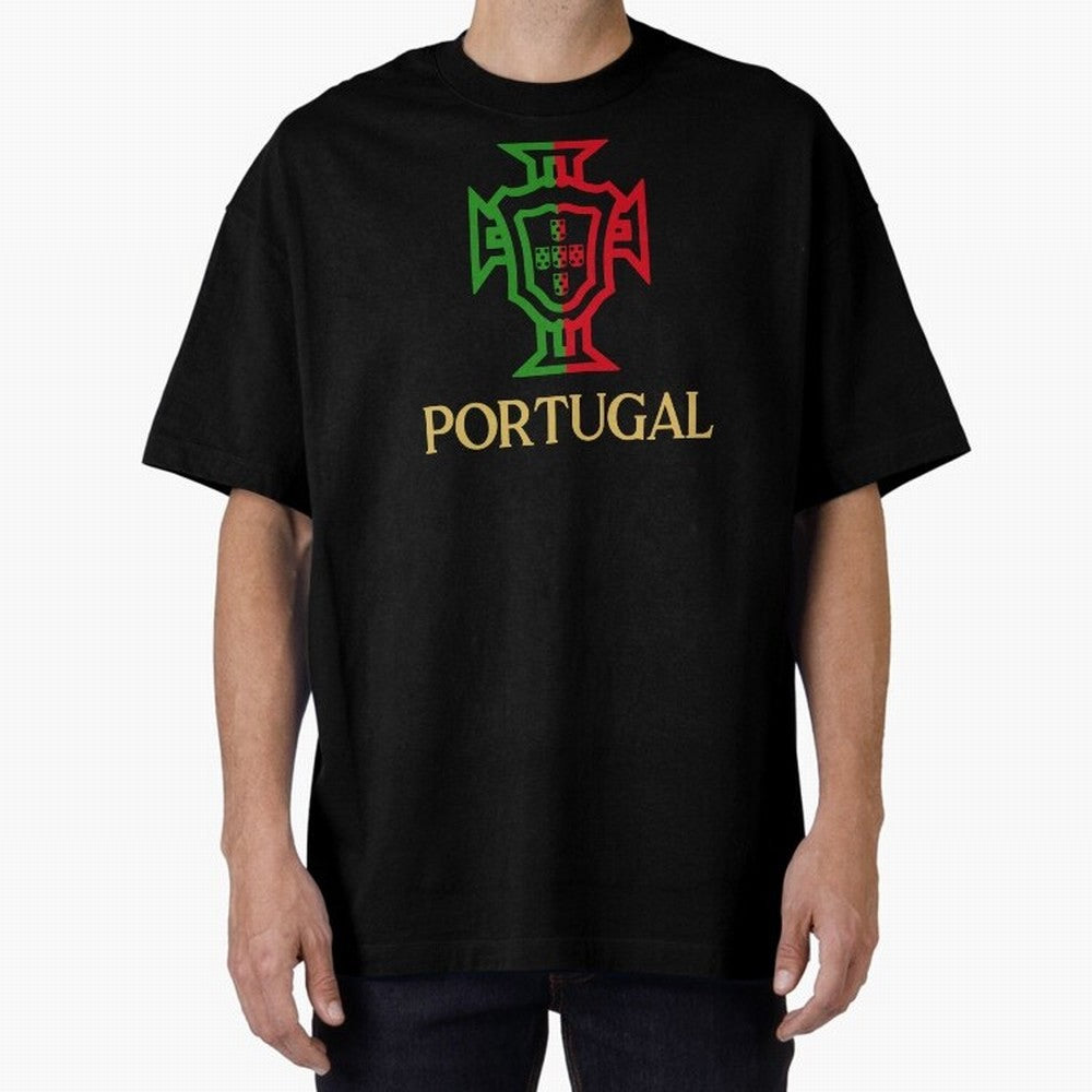 Portugal Tuga Gold Oversized T-Shirt Represent Football Lovers during FIFA World Cup 2026 USA Canada Mexico Spirit, Inspired by Portugal, CR7, Classic Soccer Heritage, Championship Pressure, Fan Loyalty and International Pride; Built for Supporters