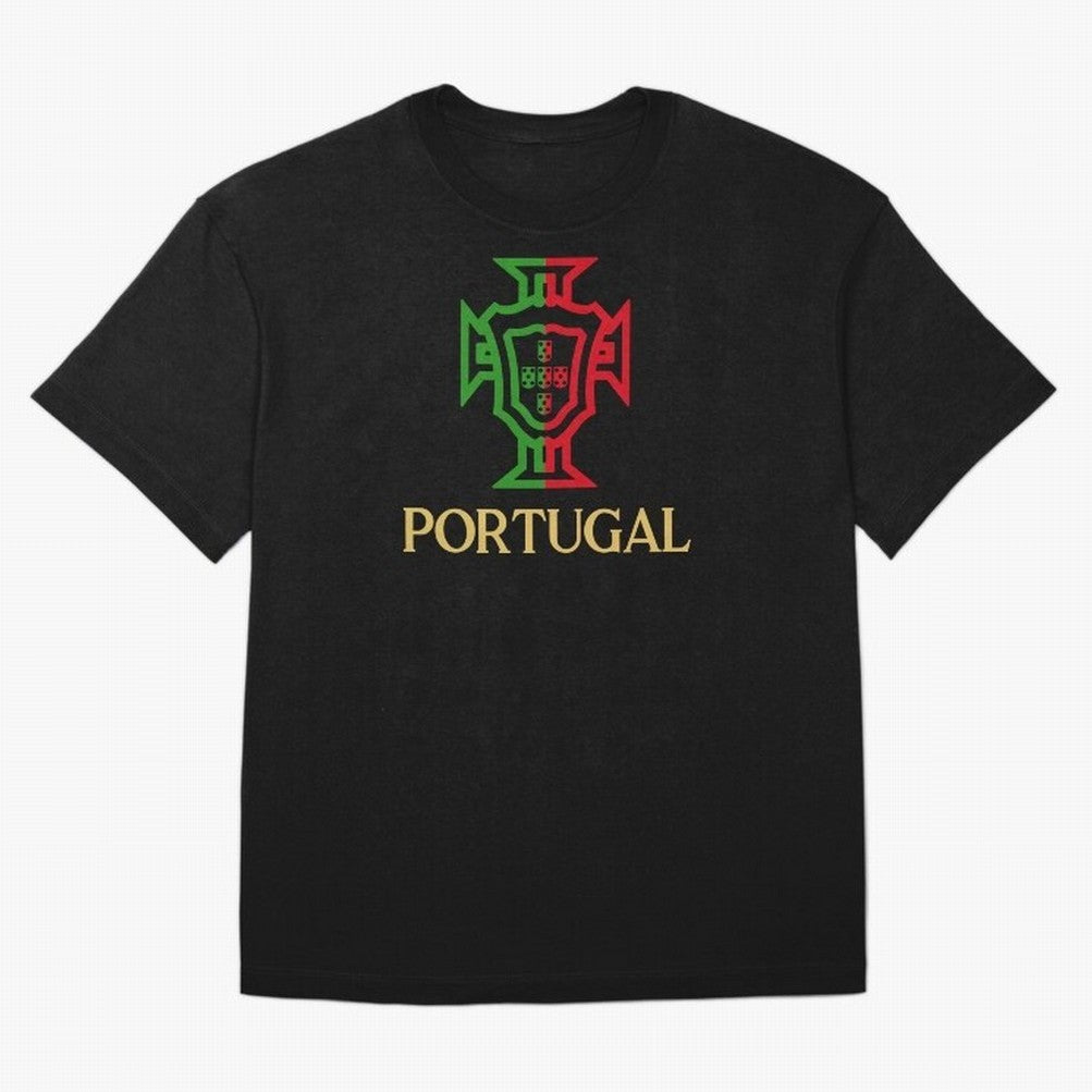 Portugal Tuga Gold Oversized T-Shirt Represent Football Lovers during FIFA World Cup 2026 USA Canada Mexico Spirit, Inspired by Portugal, CR7, Classic Soccer Heritage, Championship Pressure, Fan Loyalty and International Pride; Built for Supporters