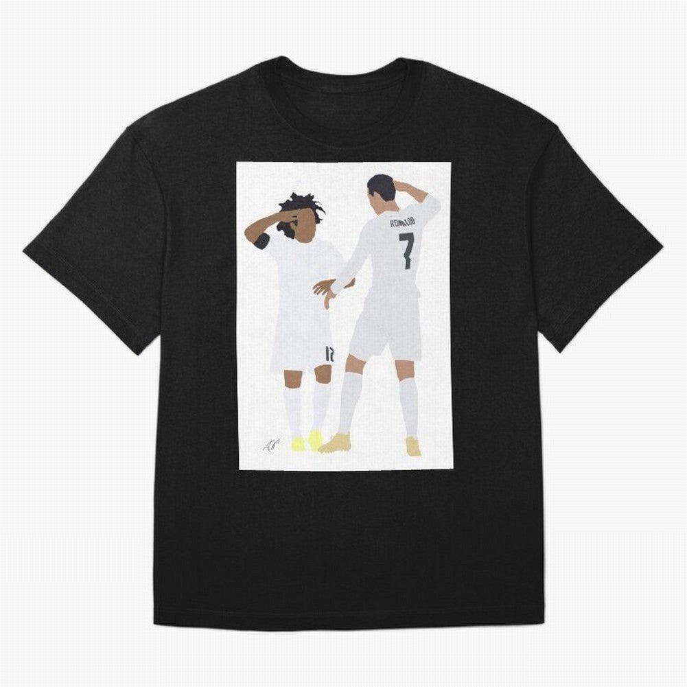 Ronaldo & Marcelo Oversized T-Shirt Unlock FIFA World Cup 2026 USA Canada Mexico Spirit, Inspired by Netherlands, Mbappe and Neymar, Retro Football Energy, Iconic Rivalries, Trophy Chase Drama and Stadium Atmosphere; Created for Match Day Parties,