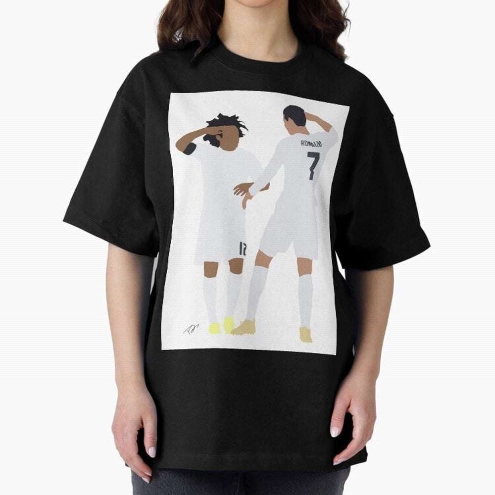 Ronaldo & Marcelo Oversized T-Shirt Unlock FIFA World Cup 2026 USA Canada Mexico Spirit, Inspired by Netherlands, Mbappe and Neymar, Retro Football Energy, Iconic Rivalries, Trophy Chase Drama and Stadium Atmosphere; Created for Match Day Parties,