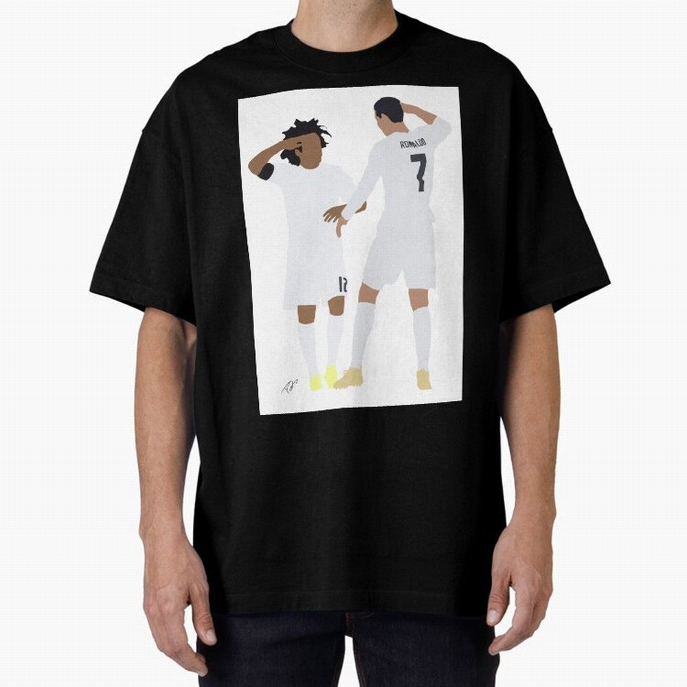 Ronaldo & Marcelo Oversized T-Shirt Unlock FIFA World Cup 2026 USA Canada Mexico Spirit, Inspired by Netherlands, Mbappe and Neymar, Retro Football Energy, Iconic Rivalries, Trophy Chase Drama and Stadium Atmosphere; Created for Match Day Parties,