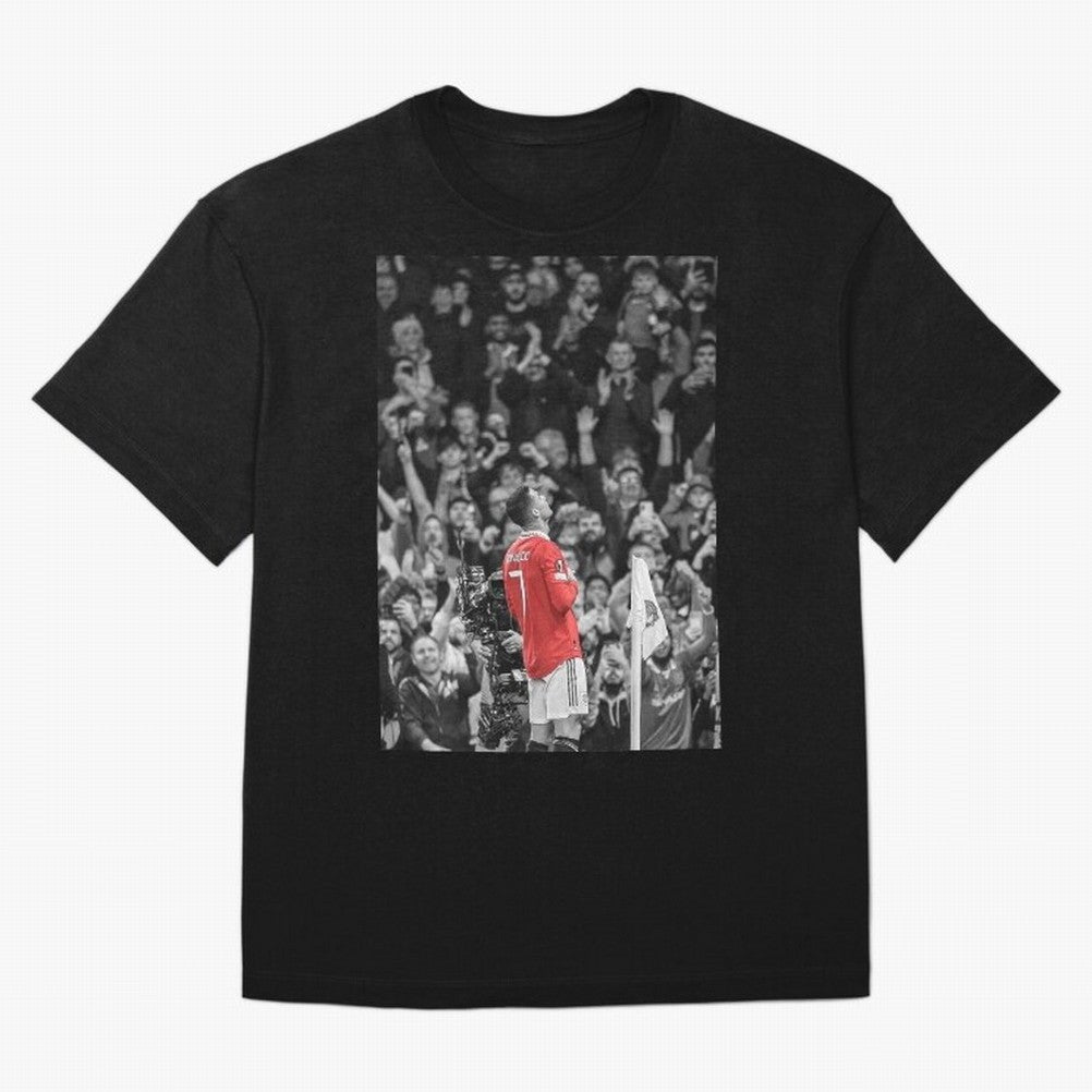 Cristiano Ronaldo Manchester United Oversized T-Shirt Join FIFA World Cup 2026 Spirit, Featuring Brazil, Messi, Neymar and Mbappe, Fan Favorite Moments, National Team Passion, Big Match Drama and Soccer History; Ideal for Football Dads, Football