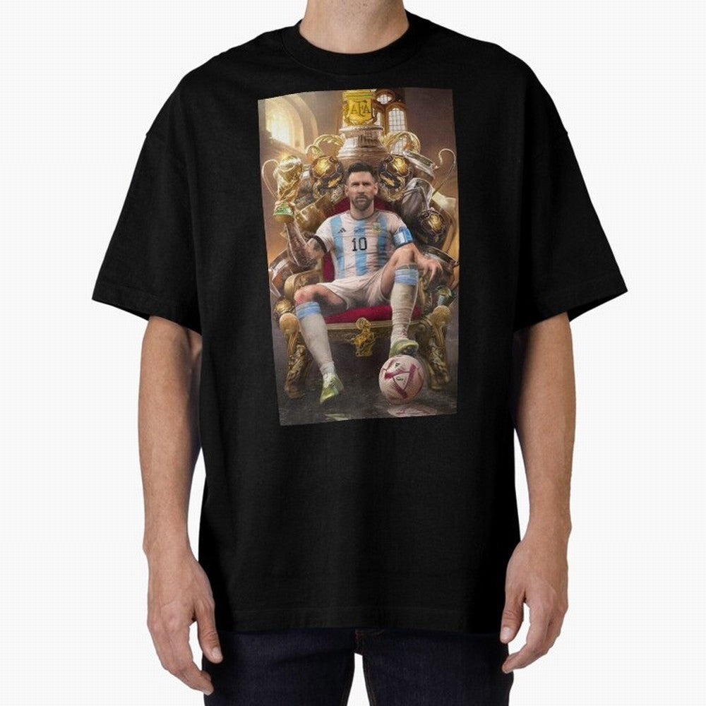 Lionel Messi Oversized T-Shirt Capture Stadium Memories from the FIFA World Cup 2026 Journey through Messi and Cristiano Ronaldo Highlights, Portugal, Spain and Germany Pride, Soccer Culture, Superstar Moments, National Team Dreams and Competitive