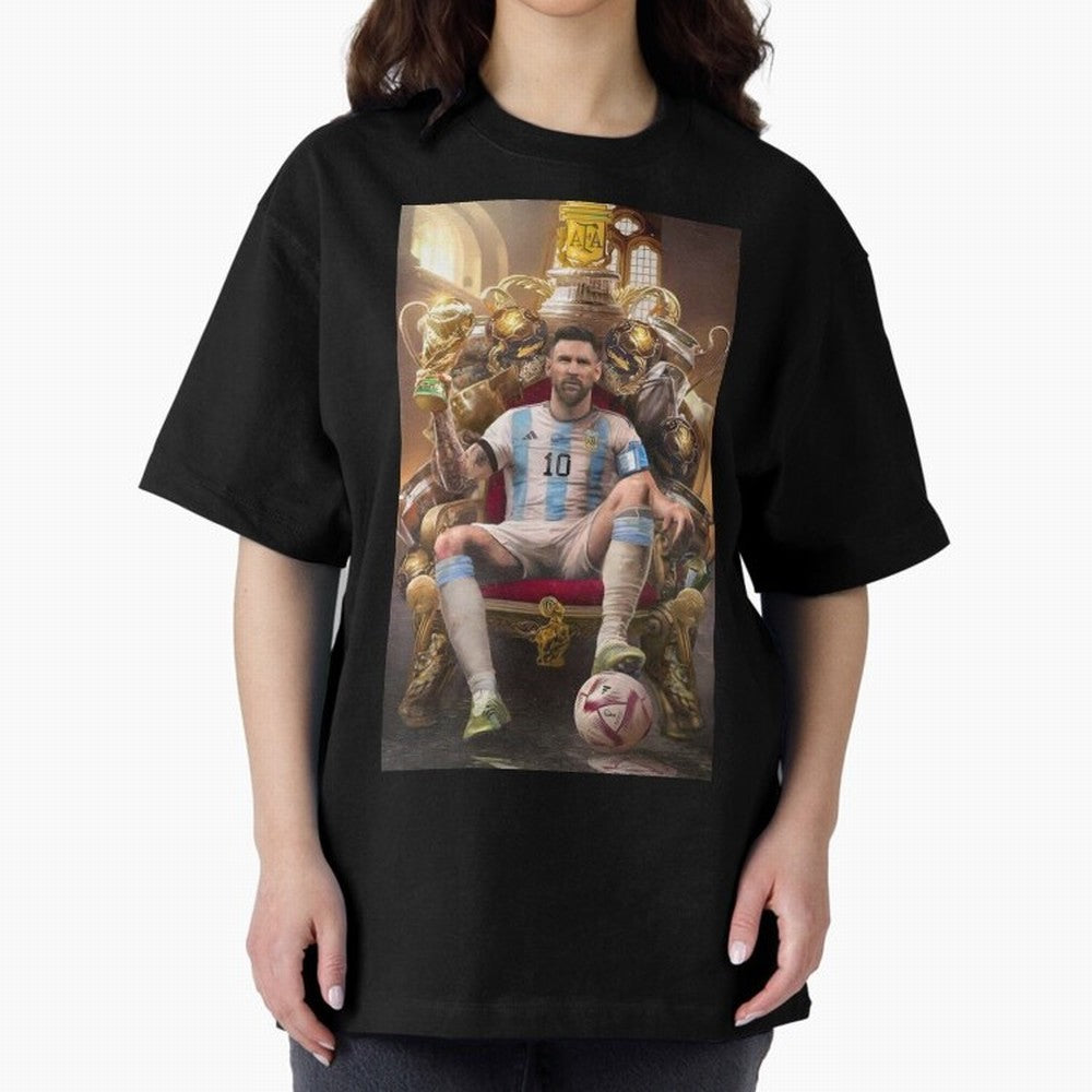 Lionel Messi Oversized T-Shirt Capture Stadium Memories from the FIFA World Cup 2026 Journey through Messi and Cristiano Ronaldo Highlights, Portugal, Spain and Germany Pride, Soccer Culture, Superstar Moments, National Team Dreams and Competitive