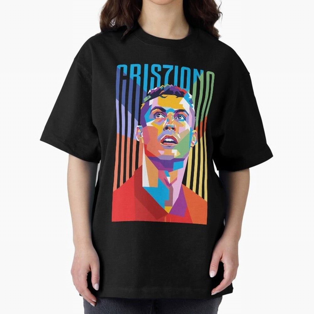 CR7 Pop Art Oversized T-Shirt Get Ready for the FIFA World Cup 2026 Journey through Haaland Highlights, Germany Pride, Sports Nostalgia, International Competition, Famous Players and Unforgettable Victories; Ideal for Football Dads, Football Moms,