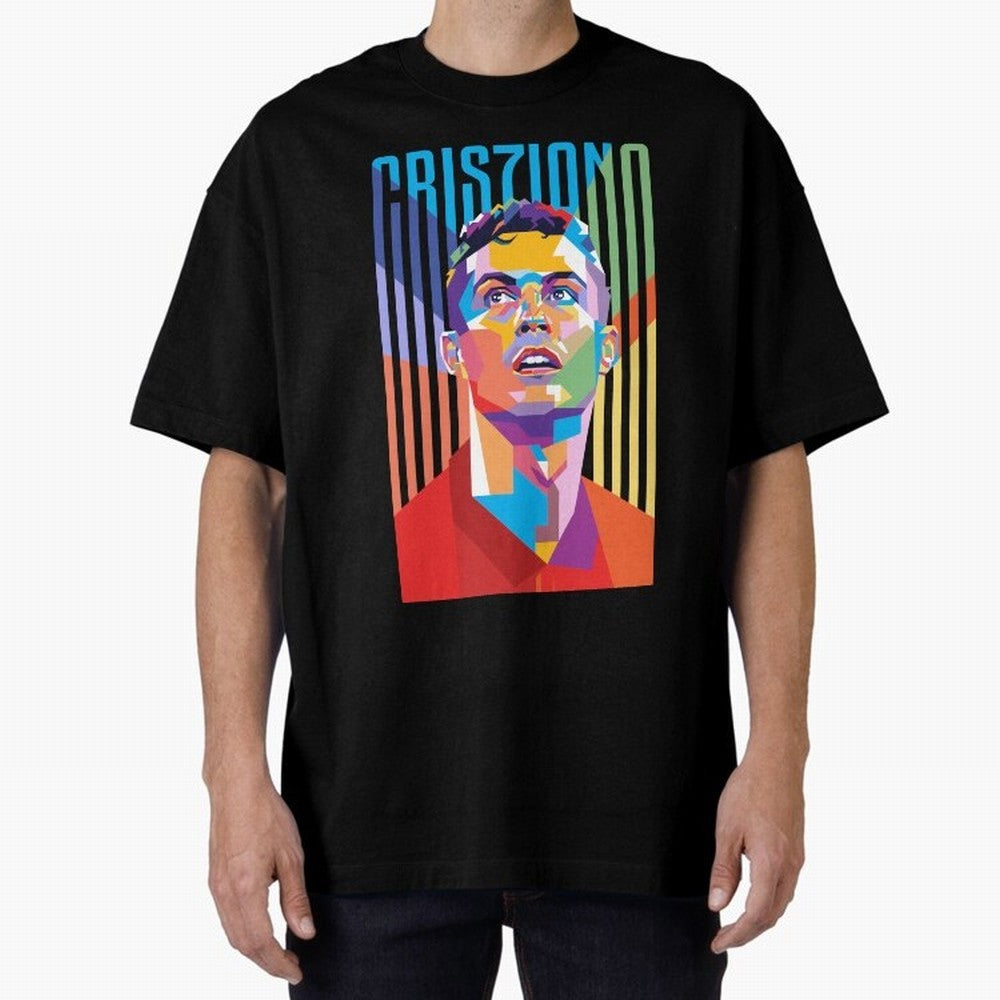 CR7 Pop Art Oversized T-Shirt Get Ready for the FIFA World Cup 2026 Journey through Haaland Highlights, Germany Pride, Sports Nostalgia, International Competition, Famous Players and Unforgettable Victories; Ideal for Football Dads, Football Moms,