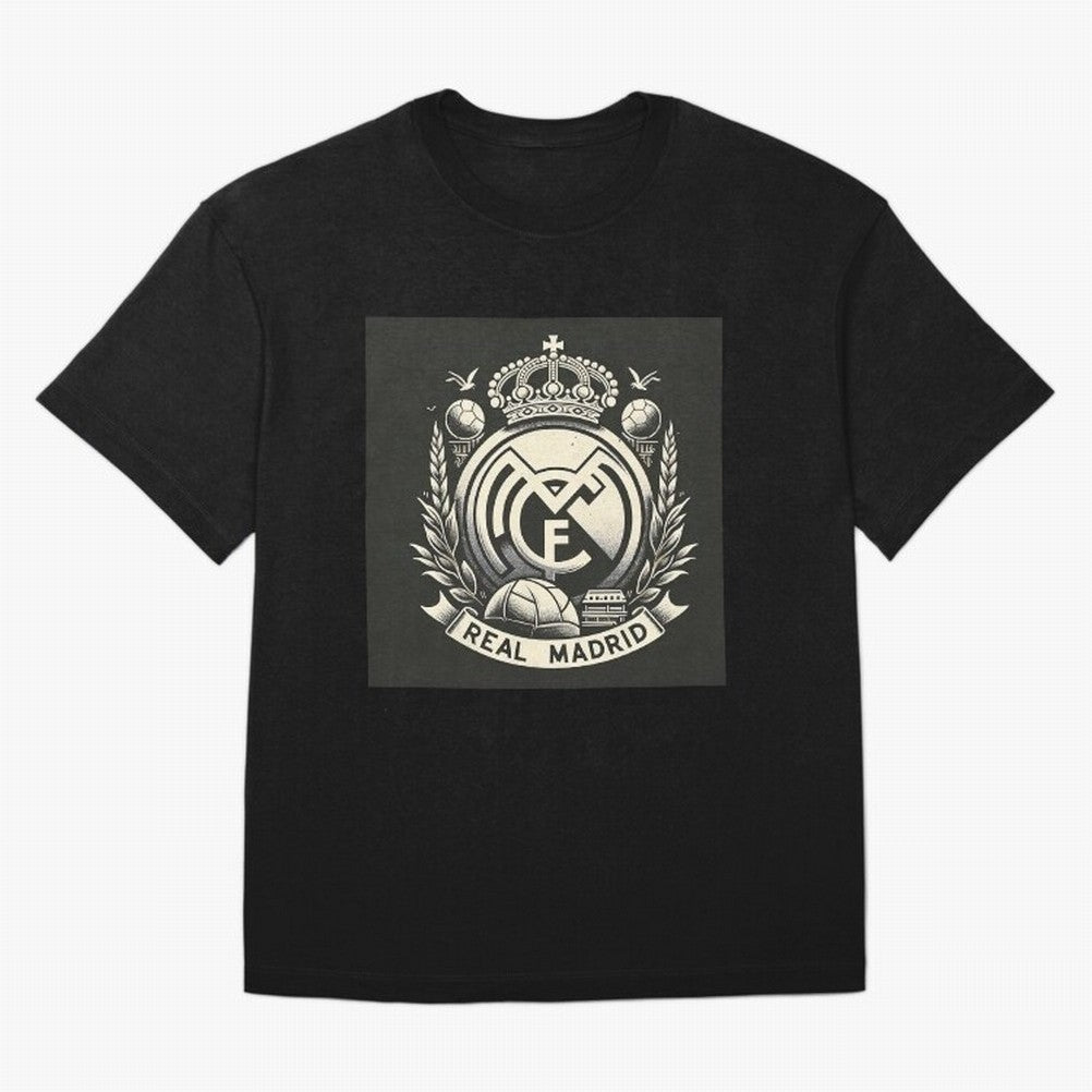 VIntage Style Real Madrid Logo Oversized T-Shirt Relive the Noise and Pride of FIFA World Cup 2026 for Fans of Messi, Neymar and Mbappe and Brazil, Bringing Tournament Hype, Historic Matchups, Family Viewing Parties and Global Sports Pride; Made