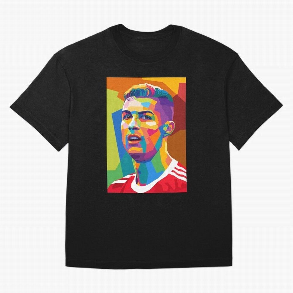 Cristiano Ronaldo Wpap Pop Art Oversized T-Shirt Spotlight the FIFA World Cup 2026 Group Stage Journey through Messi, Neymar and Mbappe Highlights, France Pride, Worldwide Fan Energy, Dramatic Goals, Stadium Lights and Championship Celebrations;