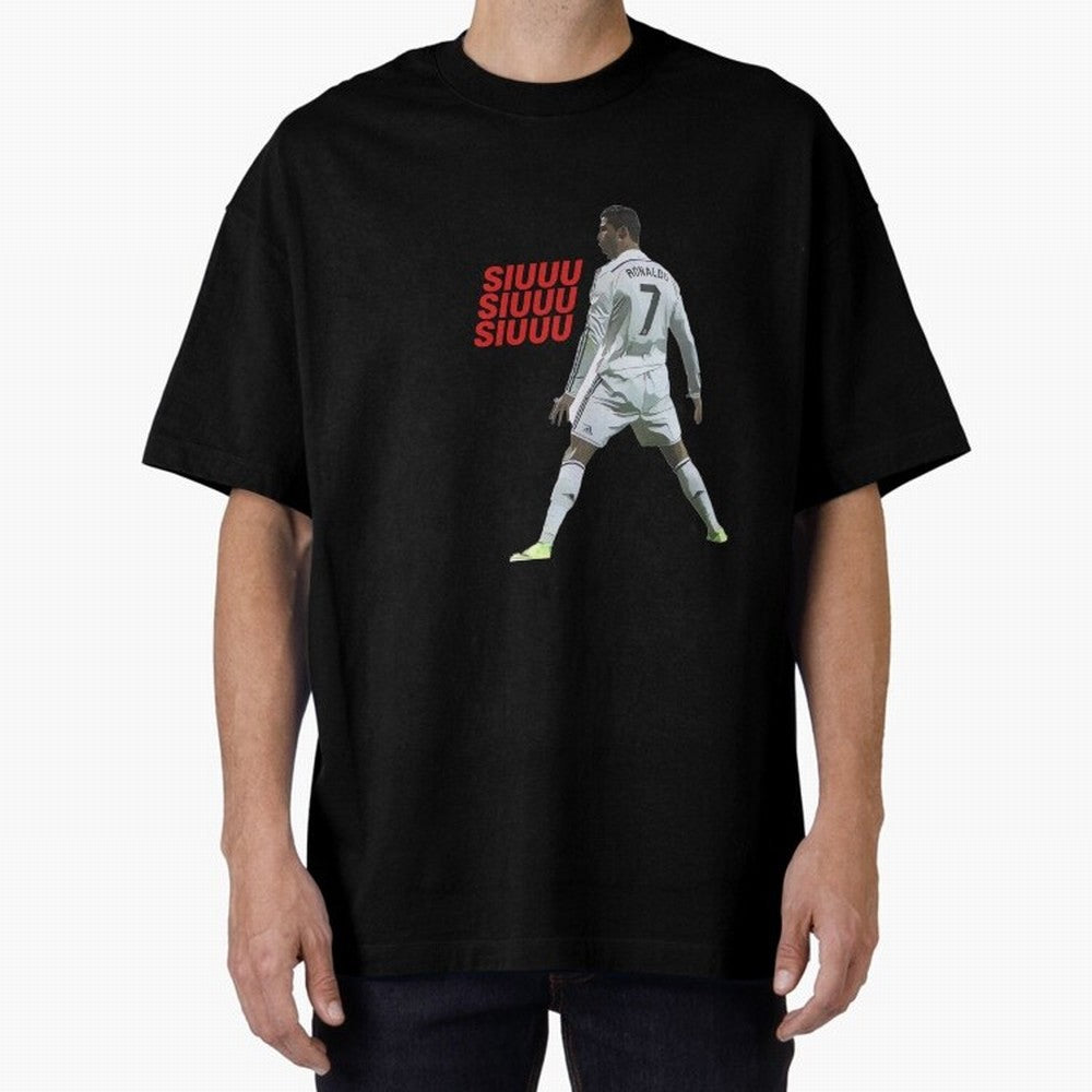 SIUUU #25 Oversized T-Shirt Celebrate Football Dreams Across Global Football Passion for FIFA World Cup 2026, Capturing Mbappe and Neymar, England, Vintage Soccer Flavor, Modern Football Stars, National Flags and Final Night Emotion; Made for