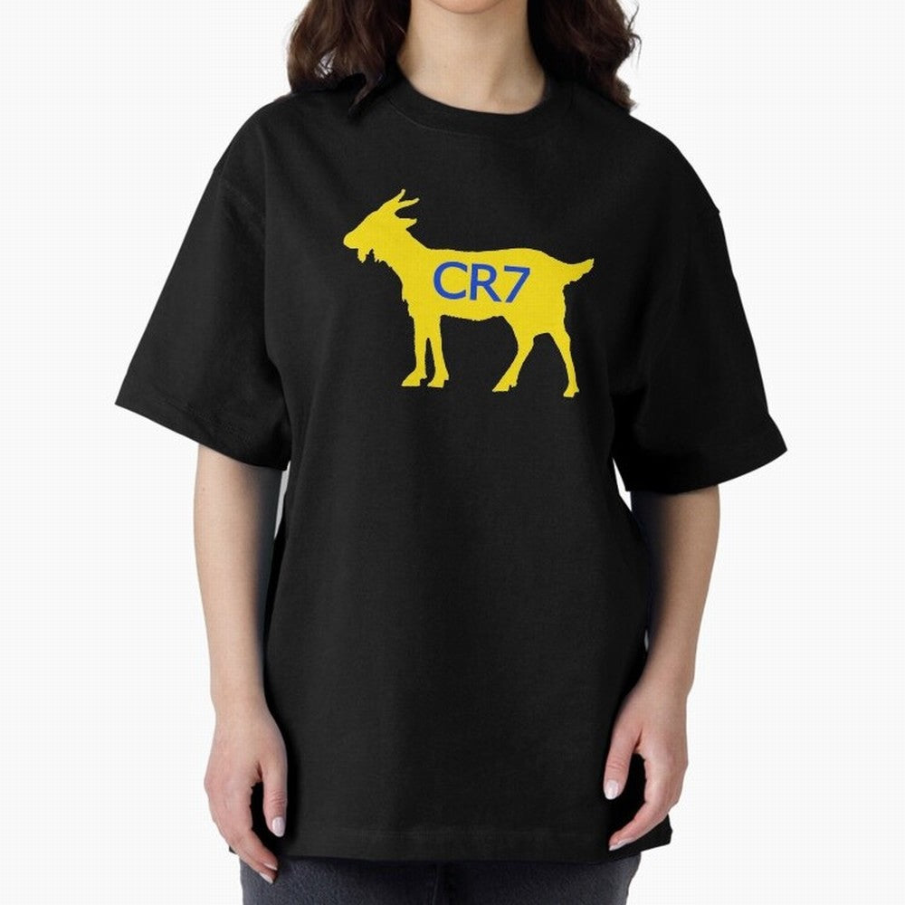 CR7 GOAT Yellow Al Nassr Oversized T-Shirt Showcase FIFA World Cup 2026 Inspired by Messi and Cristiano Ronaldo, Netherlands Energy, Supporter Pride, Iconic Celebrations, Legendary Names and Global Match Day Energy; Created for Match Day Parties,
