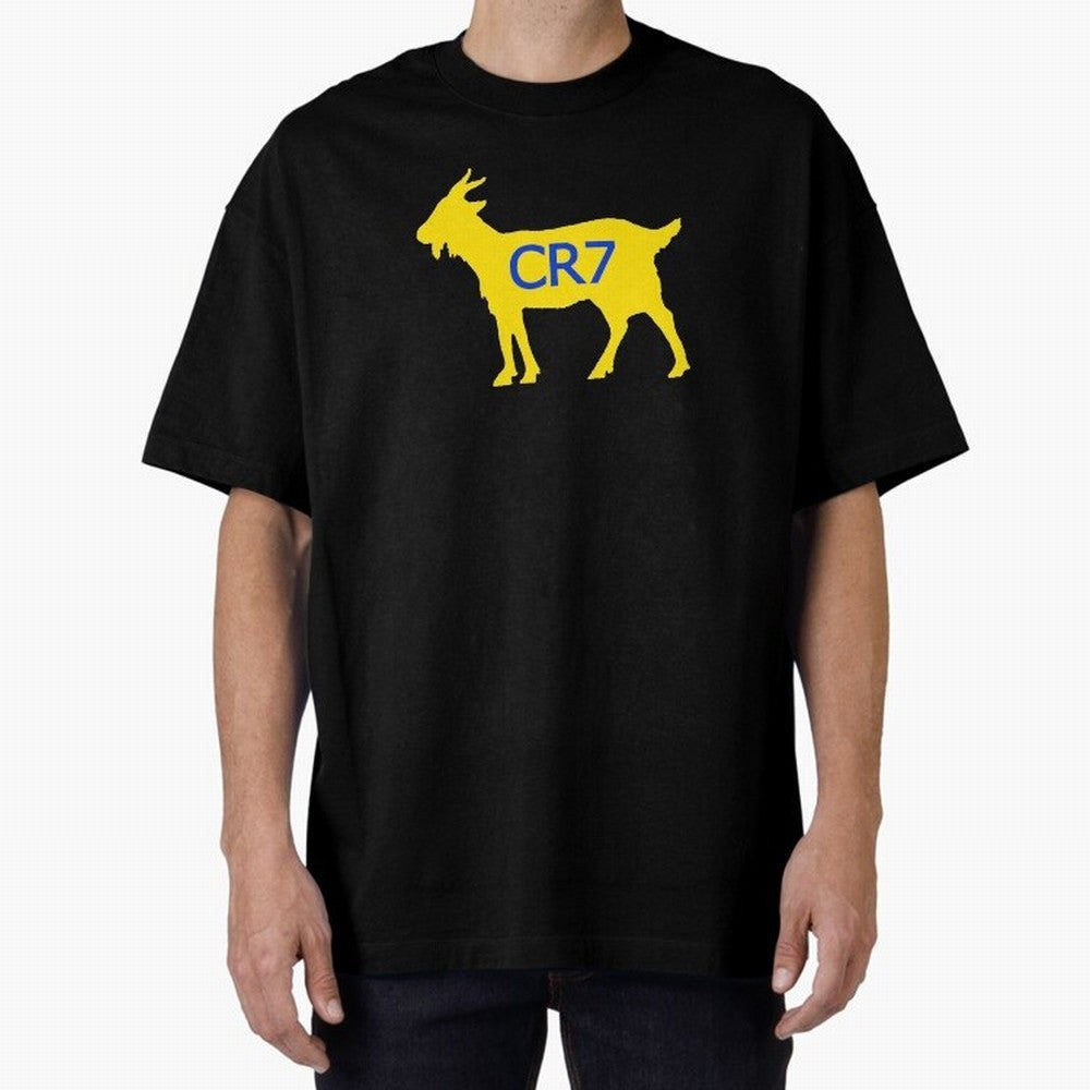 CR7 GOAT Yellow Al Nassr Oversized T-Shirt Showcase FIFA World Cup 2026 Inspired by Messi and Cristiano Ronaldo, Netherlands Energy, Supporter Pride, Iconic Celebrations, Legendary Names and Global Match Day Energy; Created for Match Day Parties,
