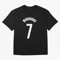 SIUUU Oversized T-Shirt Back Your Heroes with Match Day Hype around FIFA World Cup 2026 Group Stage, CR7 and Messi, England and Germany, Tournament Hype, Historic Matchups, Family Viewing Parties and Global Sports Pride; Perfect for Fans,