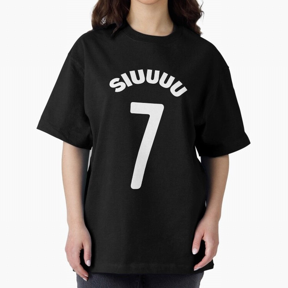 SIUUU Oversized T-Shirt Back Your Heroes with Match Day Hype around FIFA World Cup 2026 Group Stage, CR7 and Messi, England and Germany, Tournament Hype, Historic Matchups, Family Viewing Parties and Global Sports Pride; Perfect for Fans,