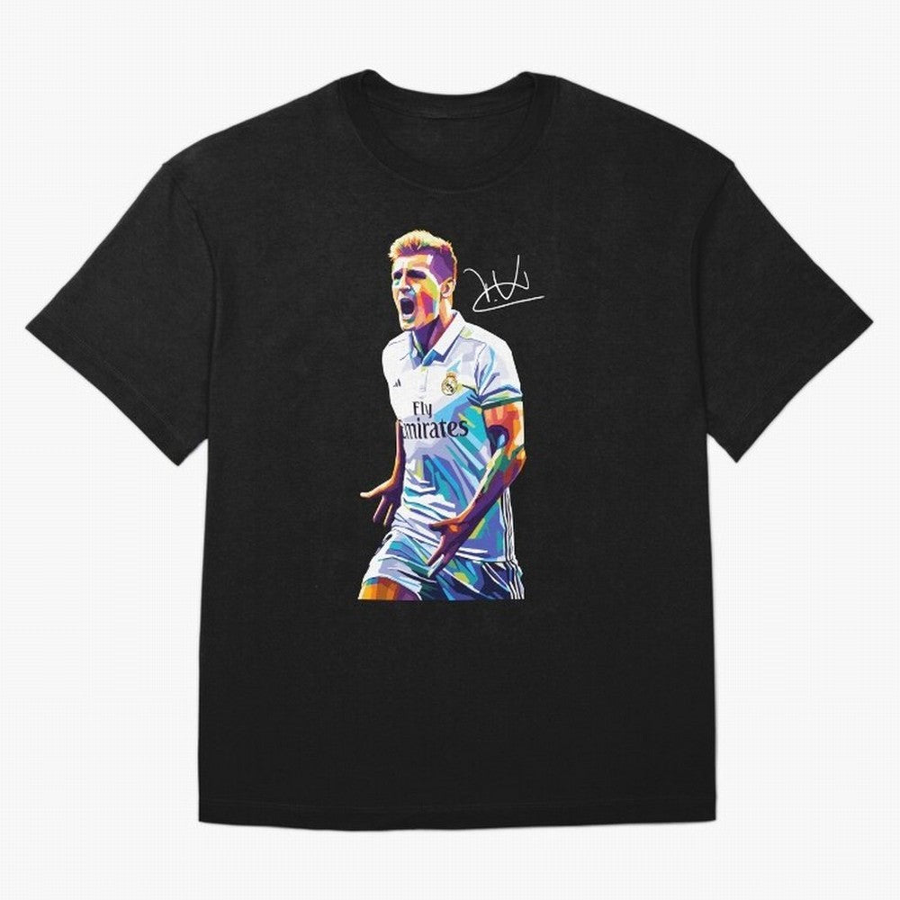 Kroos Footballer Wpap Art Oversized T-Shirt Honor Football Greatness during FIFA World Cup 2026 Group Stage for Fans of Mbappe and England, Bringing Retro Football Energy, Iconic Rivalries, Trophy Chase Drama and Stadium Atmosphere; Made for