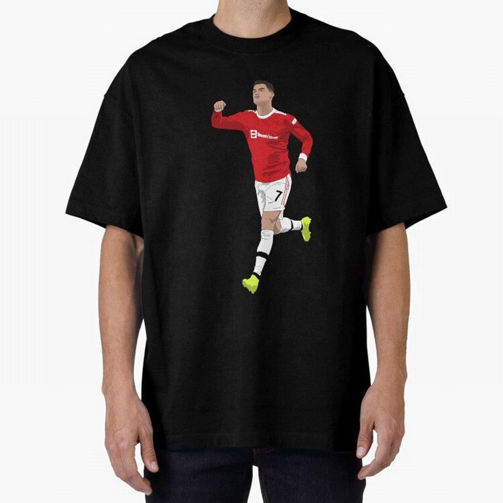 Cristiano Ronaldo Right Here Goal Celebration Oversized T-Shirt Join Supporters Worldwide for FIFA World Cup 2026 Group Stage Spirit, Capturing Portugal, Spain and Germany, Messi and Cristiano Ronaldo, Stadium Chants, National Pride, Trophy Dreams