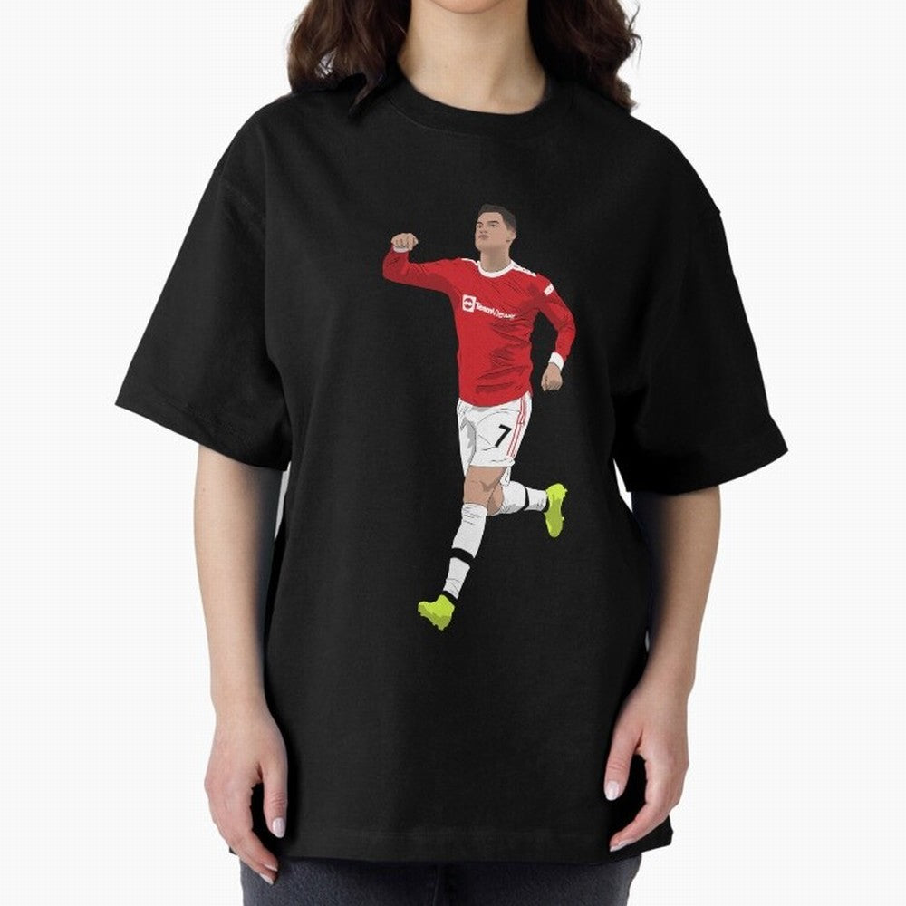 Cristiano Ronaldo Right Here Goal Celebration Oversized T-Shirt Join Supporters Worldwide for FIFA World Cup 2026 Group Stage Spirit, Capturing Portugal, Spain and Germany, Messi and Cristiano Ronaldo, Stadium Chants, National Pride, Trophy Dreams
