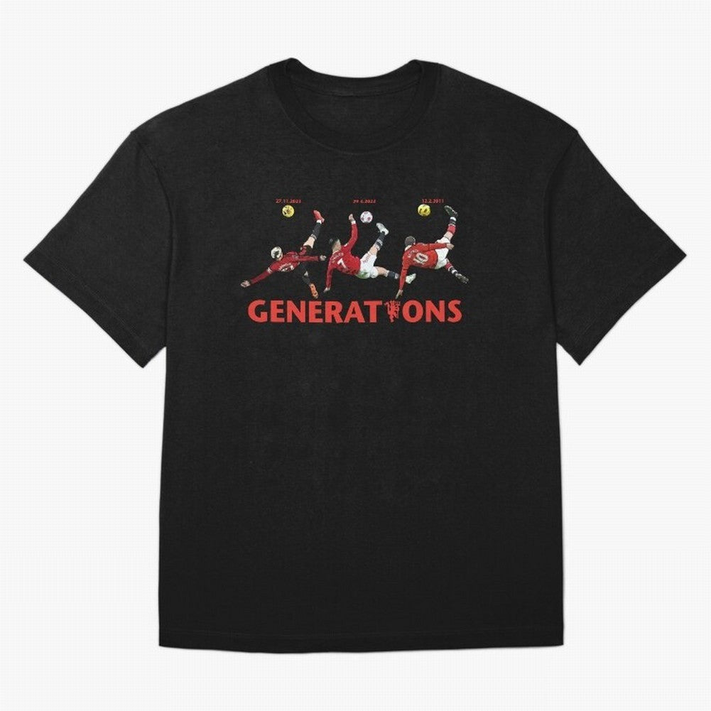 Generations of Manchester United Oversized T-Shirt Support FIFA World Cup 2026 Spirit, Celebrating England, France and Netherlands, Cristiano Ronaldo, Haaland and CR7, Global Supporter Spirit, Legendary Goals, National Colors and Tournament