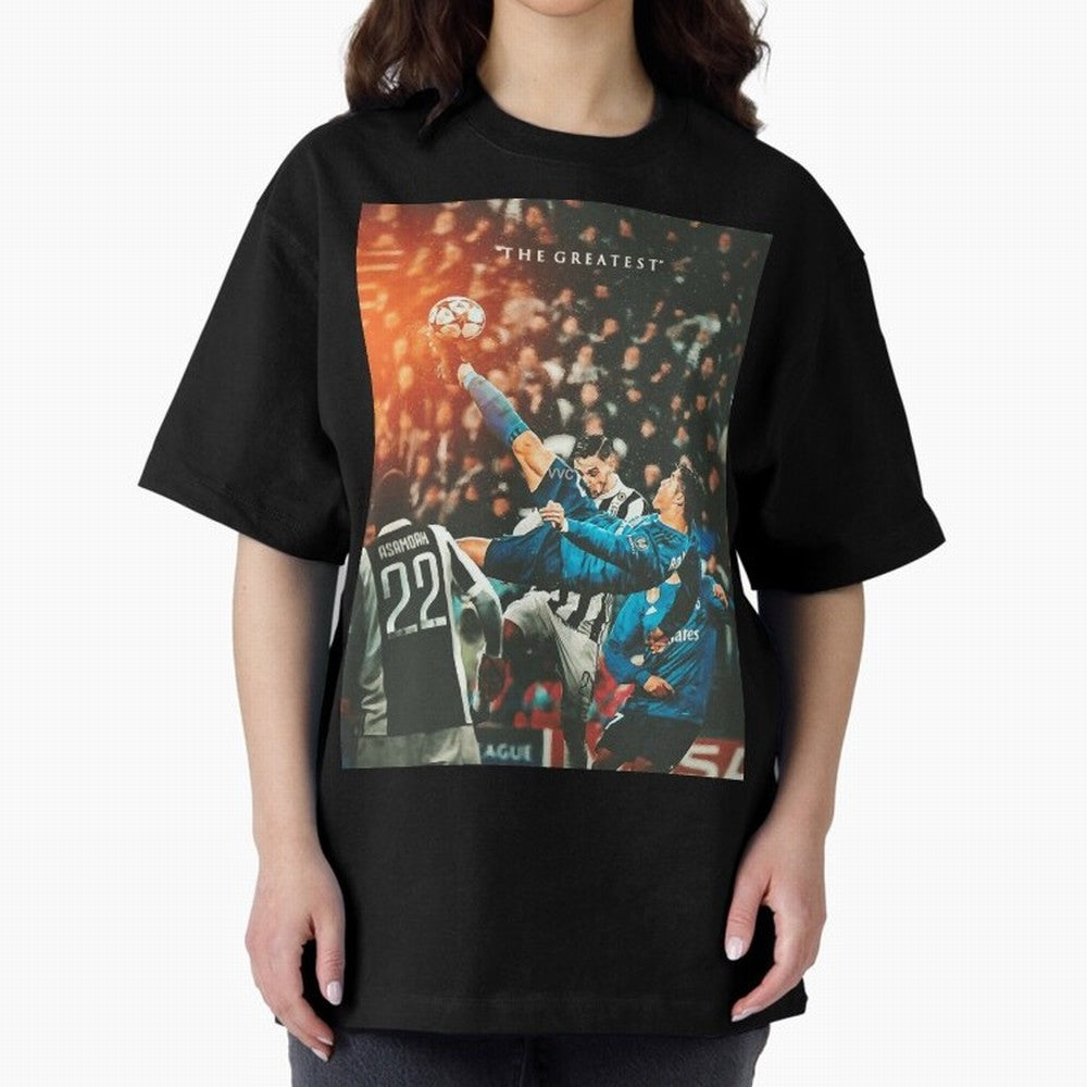 Ronaldo Bicycle Kick Skills Greatest, Ronaldo Gifts, Ronaldo Best Selling , Ronaldo Top Items Oversized T-Shirt Live the Energy of Global Football Passion for FIFA World Cup 2026, Centered on Messi, CR7 and Mbappe, Portugal, Worldwide Fan Energy,