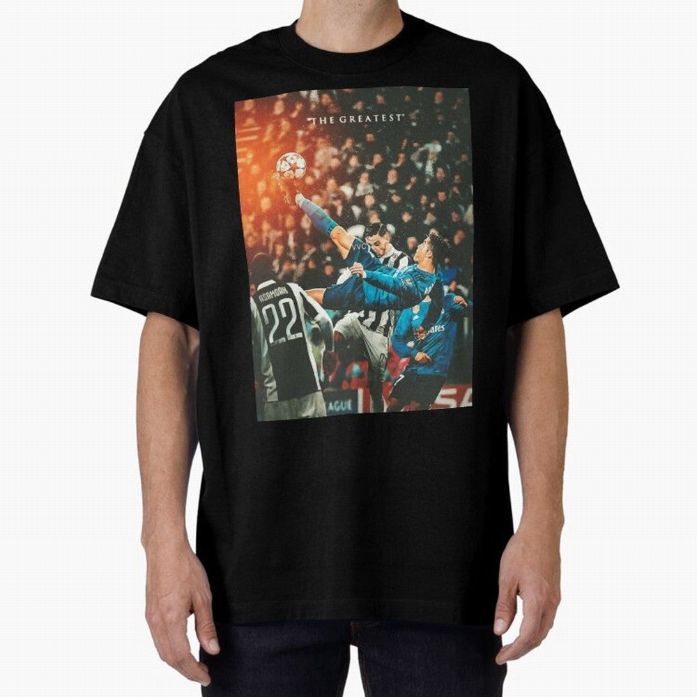 Ronaldo Bicycle Kick Skills Greatest, Ronaldo Gifts, Ronaldo Best Selling , Ronaldo Top Items Oversized T-Shirt Live the Energy of Global Football Passion for FIFA World Cup 2026, Centered on Messi, CR7 and Mbappe, Portugal, Worldwide Fan Energy,