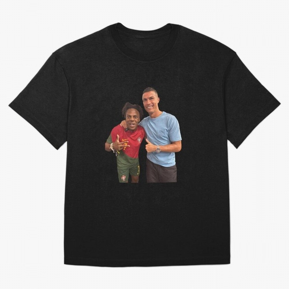 ISHOWSPEED MET RONALDO Oversized T-Shirt Follow the Final Road of FIFA World Cup 2026 Group Stage for Fans of Messi and Cristiano Ronaldo and Portugal, Bringing Stadium Chants, National Pride, Trophy Dreams and Unforgettable Football Memories;