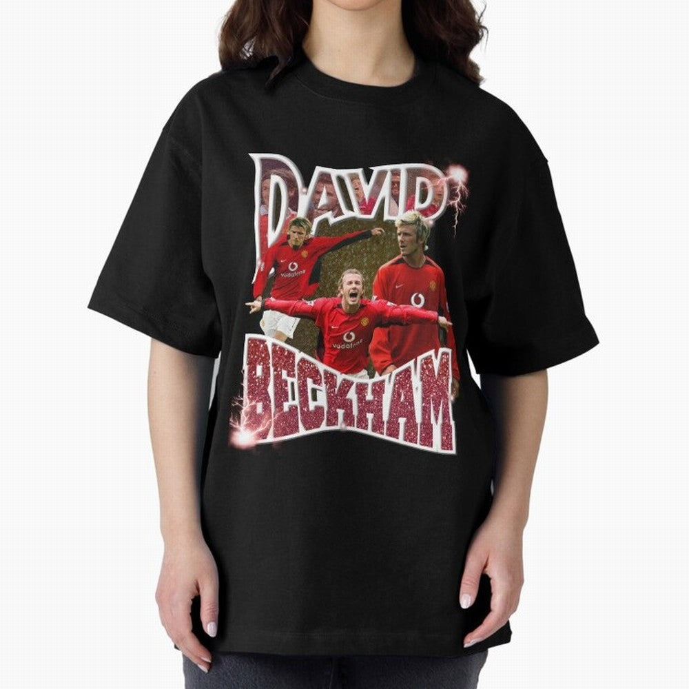 David Beckham Graphic Tee Oversized T-Shirt Feel the Roar of FIFA World Cup 2026 Spirit, Driven by England, France and Netherlands, CR7, Sports Nostalgia, International Competition, Famous Players and Unforgettable Victories; Perfect for People Who