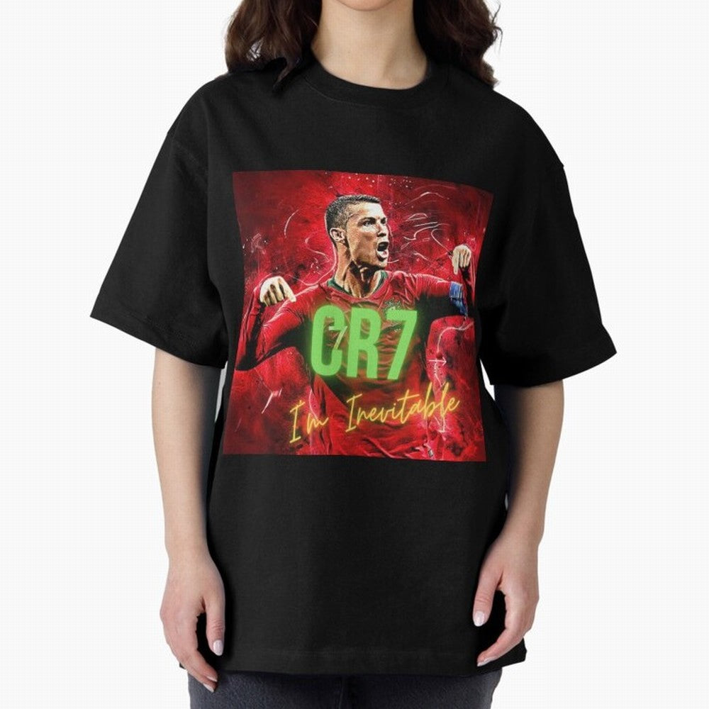 CR7 Oversized T-Shirt Carry the Colors and Pride of the FIFA World Cup 2026 Journey through Mbappe Highlights, Argentina and Brazil Pride, Classic Soccer Heritage, Championship Pressure, Fan Loyalty and International Pride; Ideal for Fans Who