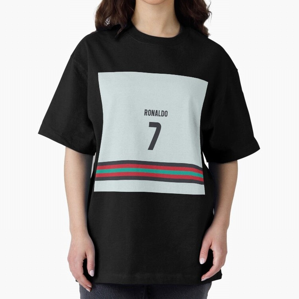 Cristiano Ronaldo Portugal Away Oversized T-Shirt Celebrate Supporters United by Match Day Hype around FIFA World Cup 2026 USA Canada Mexico, Mbappe and Neymar, Spain and Netherlands, Sports Nostalgia, International Competition, Famous Players and