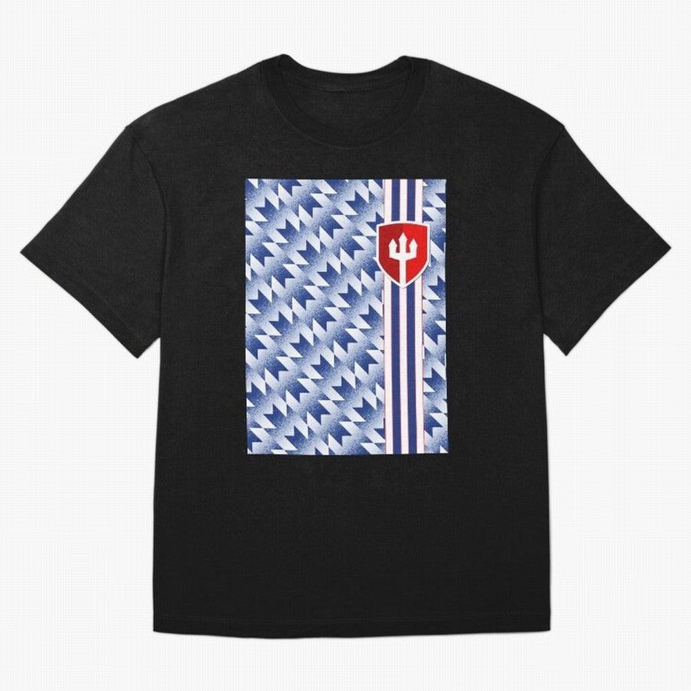 Manchester United 94 Away Jersey Pattern Oversized T-Shirt Step into Global Football Passion for FIFA World Cup 2026 USA Canada Mexico, Filled with Neymar, Haaland and Cristiano Ronaldo, Netherlands, Match Day Excitement, Supporter Culture, Golden