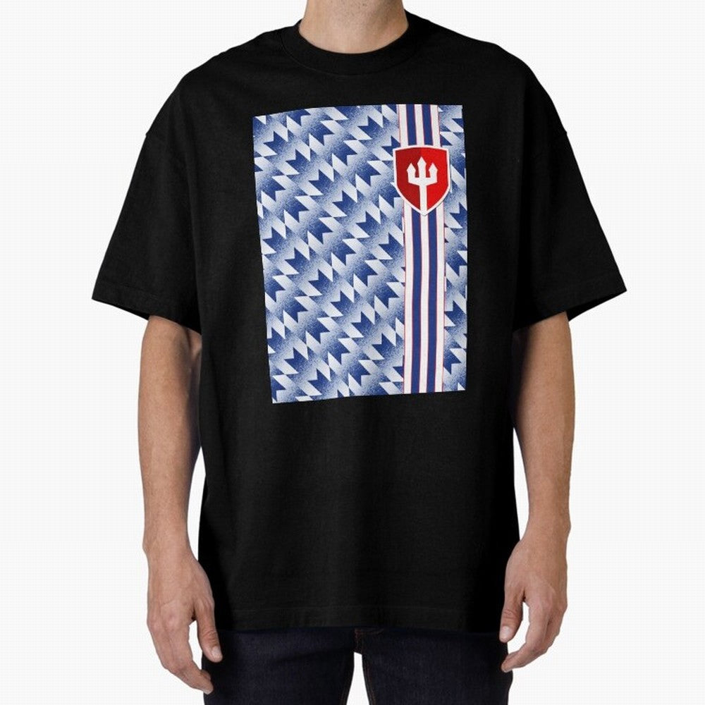 Manchester United 94 Away Jersey Pattern Oversized T-Shirt Step into Global Football Passion for FIFA World Cup 2026 USA Canada Mexico, Filled with Neymar, Haaland and Cristiano Ronaldo, Netherlands, Match Day Excitement, Supporter Culture, Golden