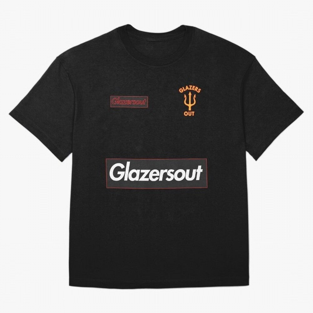 GlazersOut Red Manchester Kit V-Neck Oversized T-Shirt Honor Football Greatness during FIFA World Cup 2026 Group Stage for Fans of Neymar, Haaland and Cristiano Ronaldo and France and Portugal, Bringing Goal Celebration Energy, Supporter Heritage,