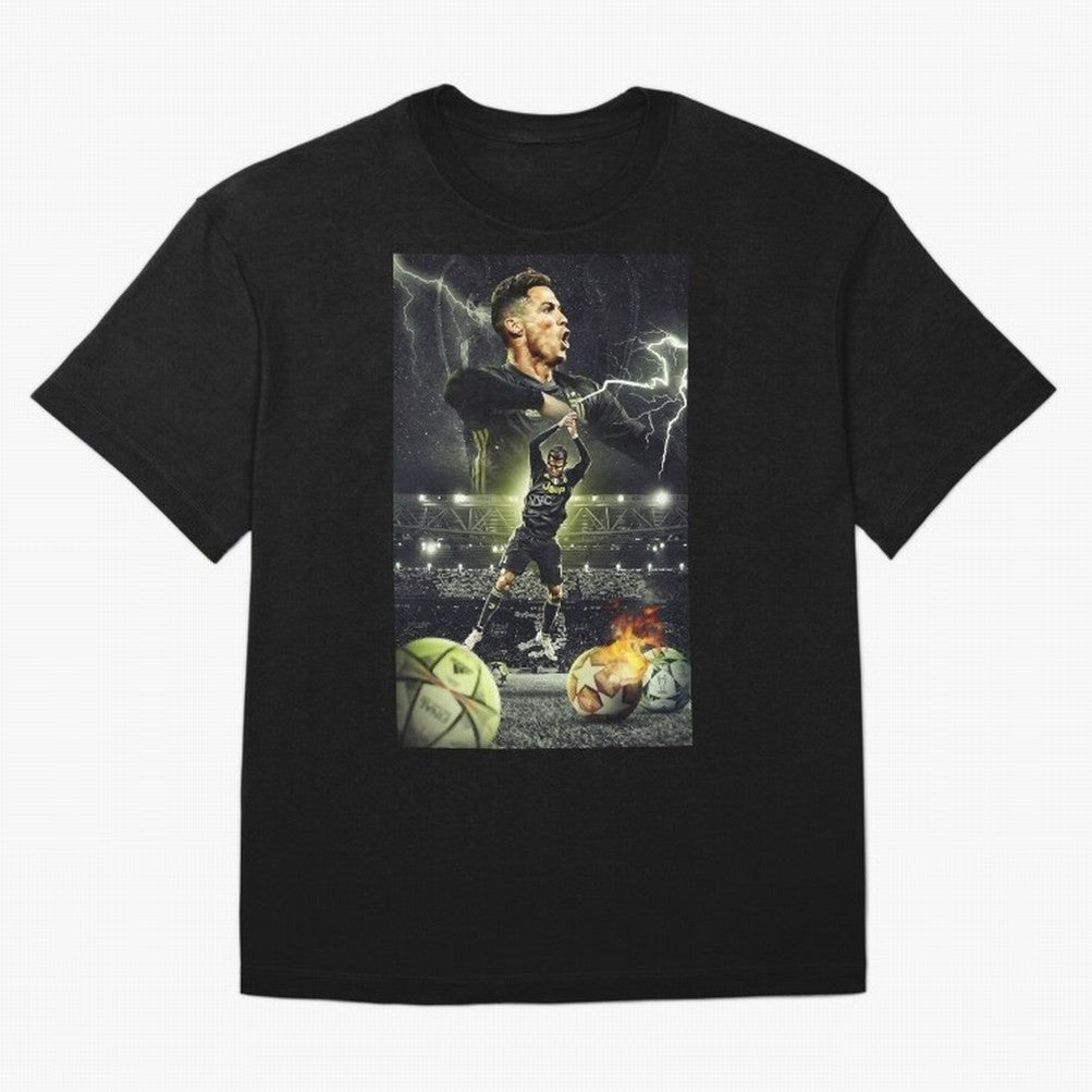 Ronaldo Illustration Oversized T-Shirt Capture FIFA World Cup 2026 Group Stage for Fans of Haaland and England and Germany, Bringing Football Passion, Legendary Performances, Festival Vibes and Supporter Community; Made for Die Hard Supporters,