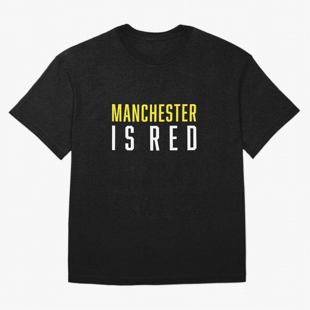 Manchester is Red Oversized T-Shirt Relive Legendary Nights from Match Day Hype around FIFA World Cup 2026 Group Stage, Messi, Germany, Fan Favorite Moments, National Team Passion, Big Match Drama and Soccer History; Great for Watch Parties, Sports