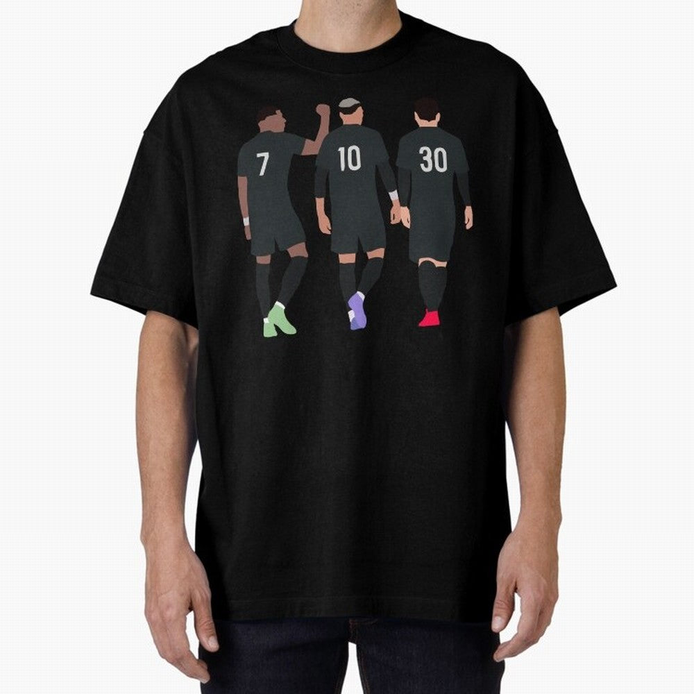 Messi Neymar France Football Players Trio Mmn #y79 Oversized T-Shirt Spotlight Global Football Passion for FIFA World Cup 2026 USA Canada Mexico, Centered on Haaland, Argentina, France and Brazil, Football Passion, Legendary Performances, Festival
