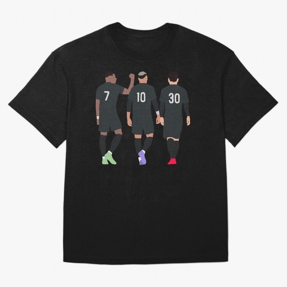 Messi Neymar France Football Players Trio Mmn #y79 Oversized T-Shirt Spotlight Global Football Passion for FIFA World Cup 2026 USA Canada Mexico, Centered on Haaland, Argentina, France and Brazil, Football Passion, Legendary Performances, Festival