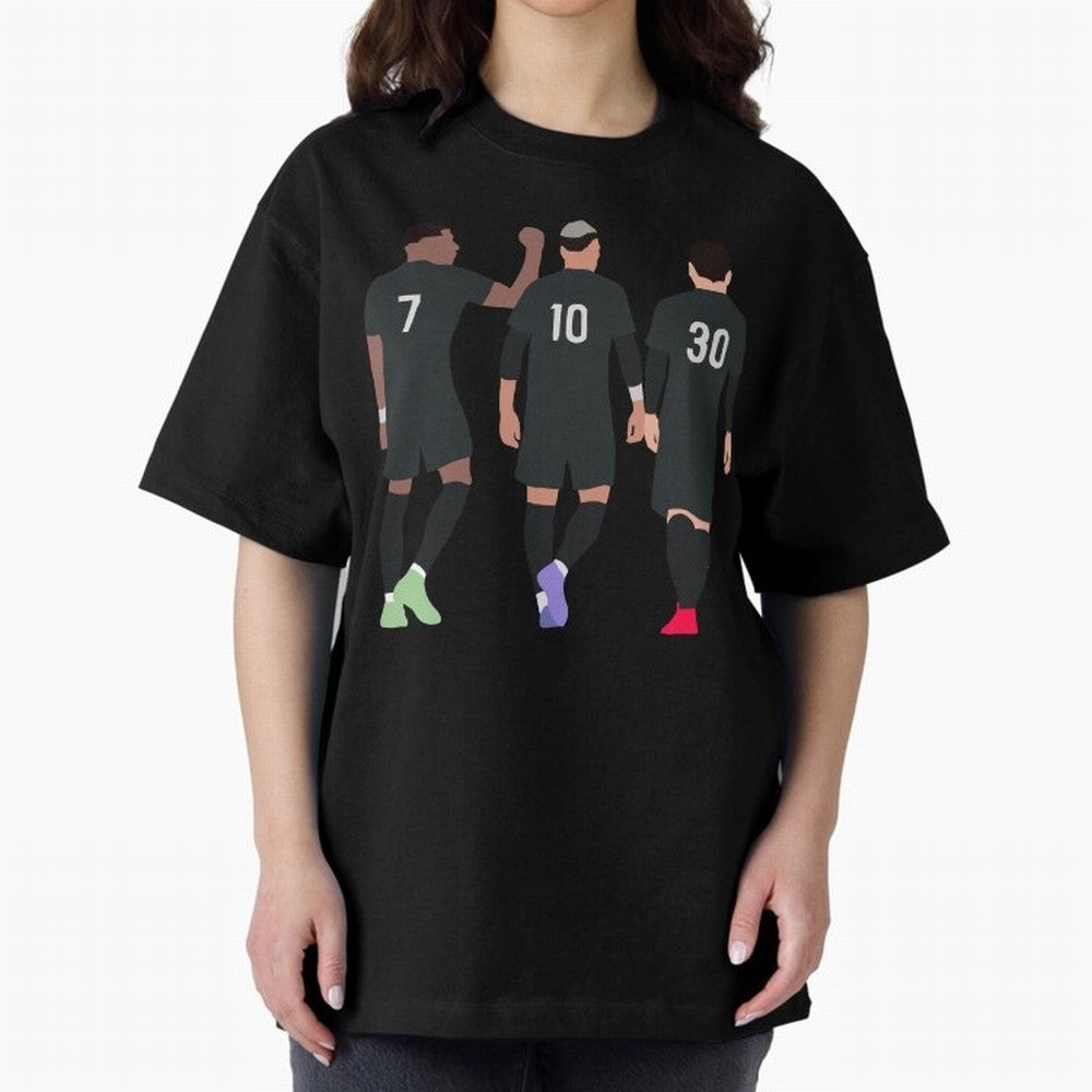 Messi Neymar France Football Players Trio Mmn #y79 Oversized T-Shirt Spotlight Global Football Passion for FIFA World Cup 2026 USA Canada Mexico, Centered on Haaland, Argentina, France and Brazil, Football Passion, Legendary Performances, Festival