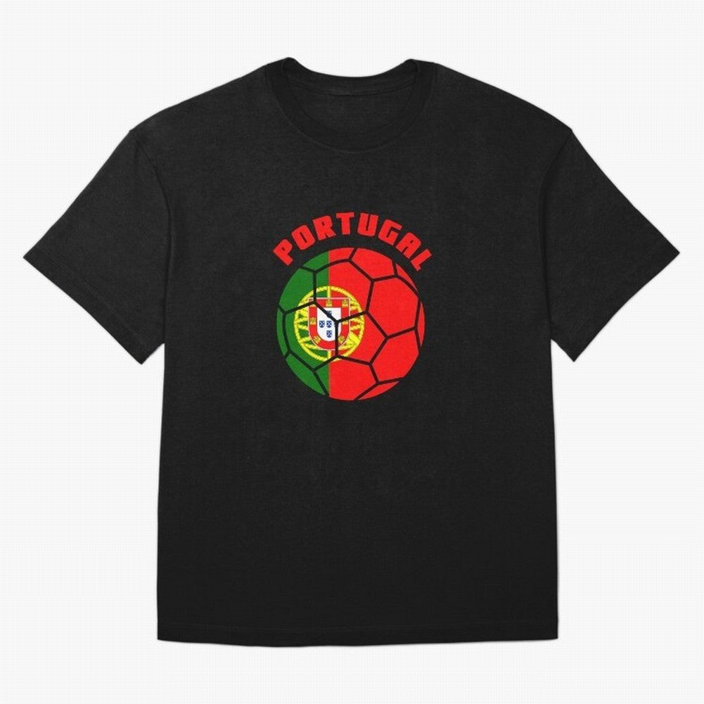 Portugal Football Soccer Ball Oversized T-Shirt Refresh Global Football Passion for FIFA World Cup 2026, Highlighting CR7 and Messi, Netherlands, Champion Mindset, Group Stage Buzz, Knockout Tension and Passionate Fan Culture; Ideal for Fans Who