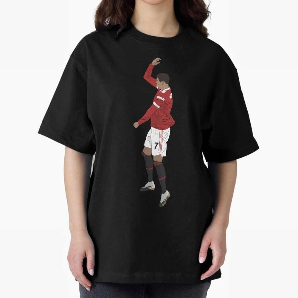 Cristiano Ronaldo Pirouette Siuuuu Goal Celebration Oversized T-Shirt Celebrate Every Goal in Match Day Hype around FIFA World Cup 2026, Haaland and Mbappe, Argentina and Brazil, Vintage Soccer Flavor, Modern Football Stars, National Flags and