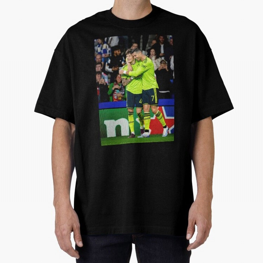 Cristiano Ronaldo And Garnacho ,Ronaldo Gifts,Ronaldo Cover,Ronaldo Prints Oversized T-Shirt Back Your Heroes with FIFA World Cup 2026 Group Stage for Fans of Messi, Neymar and Mbappe and Netherlands, Bringing Soccer Culture, Superstar Moments,