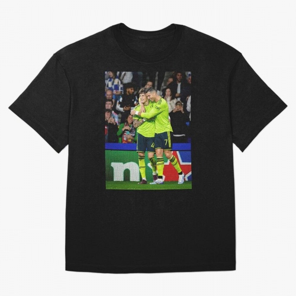 Cristiano Ronaldo And Garnacho ,Ronaldo Gifts,Ronaldo Cover,Ronaldo Prints Oversized T-Shirt Back Your Heroes with FIFA World Cup 2026 Group Stage for Fans of Messi, Neymar and Mbappe and Netherlands, Bringing Soccer Culture, Superstar Moments,