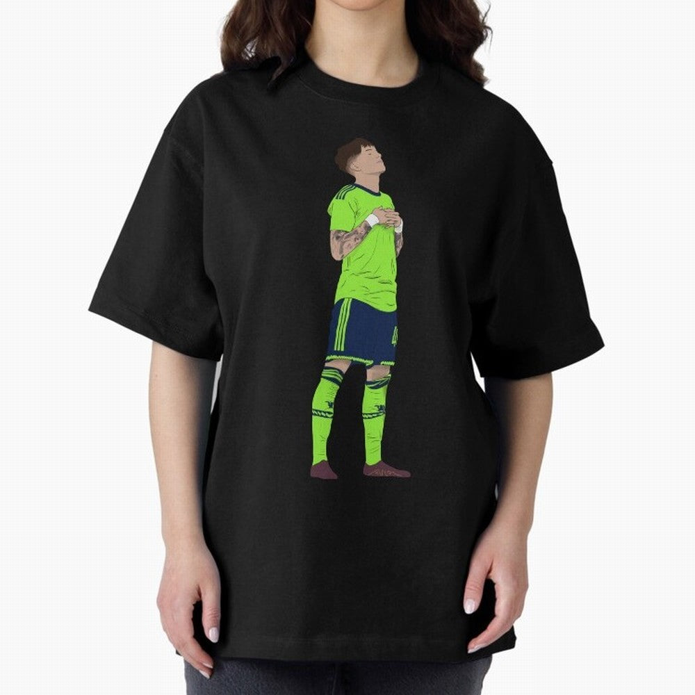 Alejandro Garnacho Ronaldo Peace Goal Celebration Oversized T-Shirt Support the FIFA World Cup 2026 USA Canada Mexico Journey through Cristiano Ronaldo Highlights, England, France and Netherlands Pride, Football Passion, Legendary Performances,