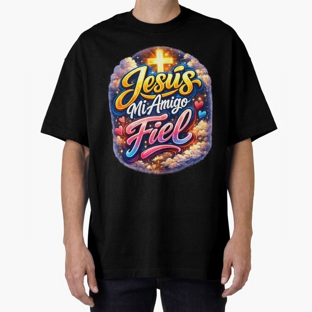 Jesus my faithful friend Oversized T-Shirt Capture the FIFA World Cup 2026 Journey through CR7 and Messi Highlights, Portugal Pride, Football Passion, Legendary Performances, Festival Vibes and Supporter Community; Perfect for People Who Love