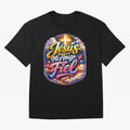 Jesus my faithful friend Oversized T-Shirt Capture the FIFA World Cup 2026 Journey through CR7 and Messi Highlights, Portugal Pride, Football Passion, Legendary Performances, Festival Vibes and Supporter Community; Perfect for People Who Love