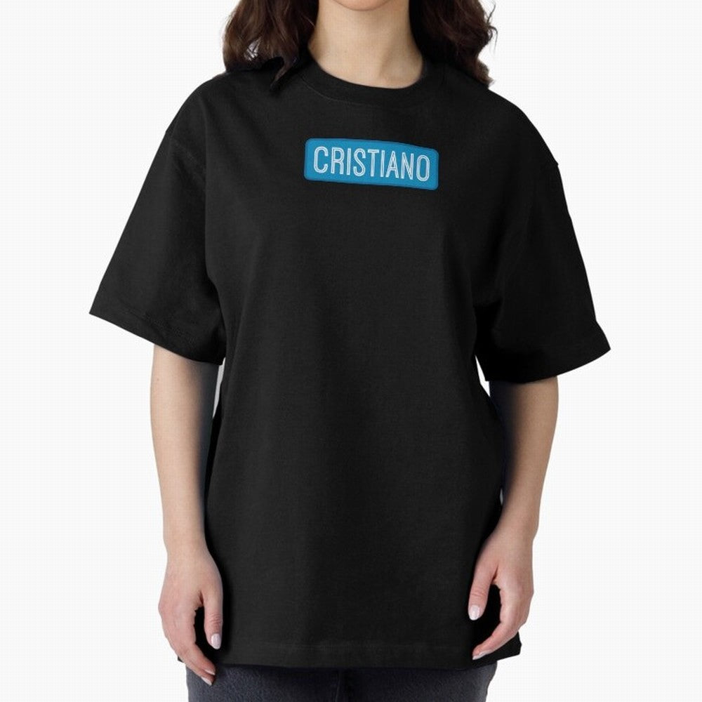 Cristiano Name Oversized T-Shirt Spotlight Match Day Hype around FIFA World Cup 2026 Group Stage, Cristiano Ronaldo, England and Germany, Worldwide Fan Energy, Dramatic Goals, Stadium Lights and Championship Celebrations; Perfect for Supporters Who