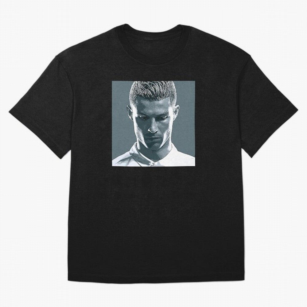 Ronaldo Portrait Oversized T-Shirt Represent the Passion of FIFA World Cup 2026 USA Canada Mexico Connected to Cristiano Ronaldo, Haaland and CR7, Portugal Energy, Game Day Rituals, Football Legends, Country Pride and the Road to the Final; Perfect