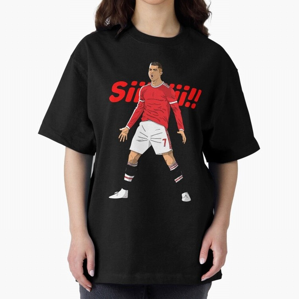 CR7 Siiiii!, Cristiano Ronaldo's trademark goal celebration Oversized T-Shirt Bring World Football Passion into FIFA World Cup 2026 USA Canada Mexico Spirit, Inspired by France, Messi, Championship Spirit, Famous Goals, Roaring Crowds and