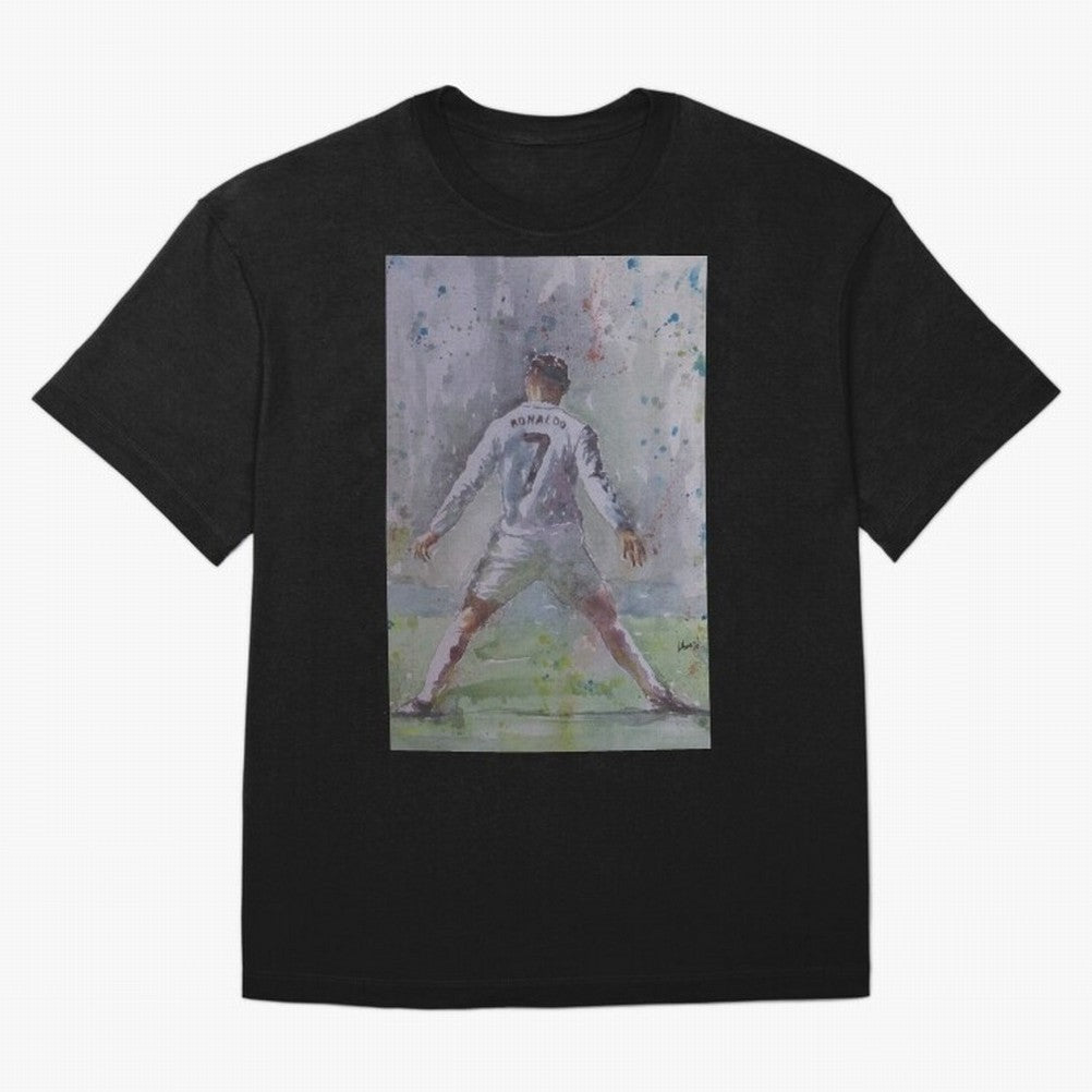 Cristiano Ronaldo - Portrait 2 Oversized T-Shirt Represent Global Football Passion for FIFA World Cup 2026, Connected to Haaland and Mbappe, Argentina and Brazil, Football Festival Excitement, Trophy Ambitions, Country Rivalries and Star Player